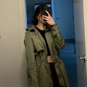 Oversized 'Mango' Waterproof Army Green Trench Coat